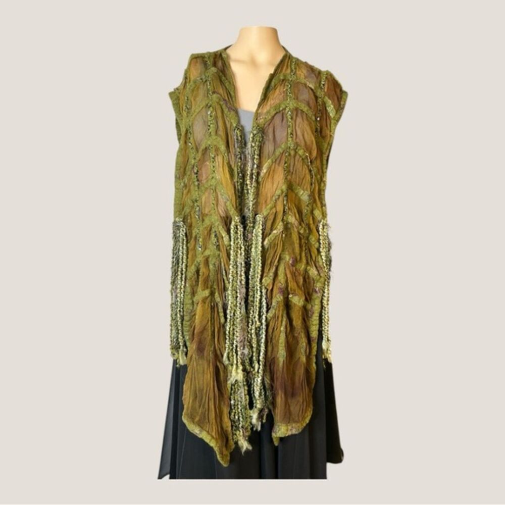 Nuno Felted Silk Chiffon Poncho – Handmade